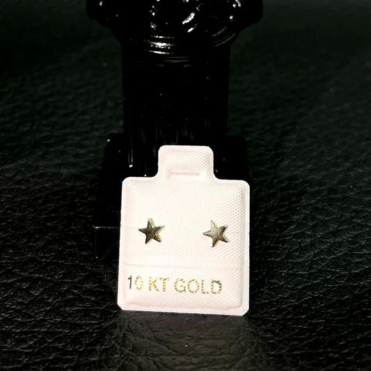 Aretes de Oro de 10 KT en Forma de Estrella - Studs Brillantes