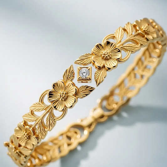Pulsera "Encanto Botánico" de Oro 14k